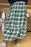 Roberta Plaid Brushed Cotton Balloon Hem Skirt Clover